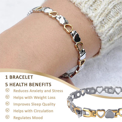 Cordate Ion Lymphatic Therapeutic Titanium Bracelet